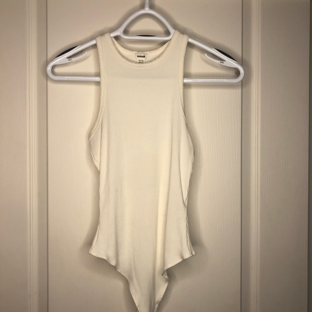 White Razorback Garage Ribbed Bodysuit